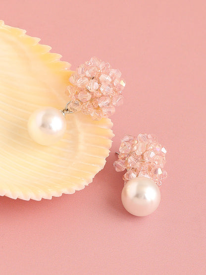 GOLD PLATED PARTY DESIGNER STONE DROP EARRING FOR WOMEN
