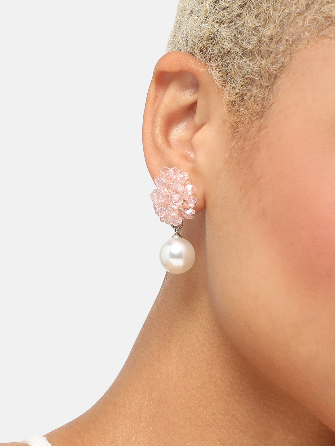 GOLD PLATED PARTY DESIGNER STONE DROP EARRING FOR WOMEN