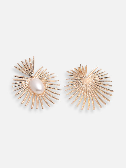 GOLD PLATED PARTY DESIGNER STONE DROP EARRING FOR WOMEN