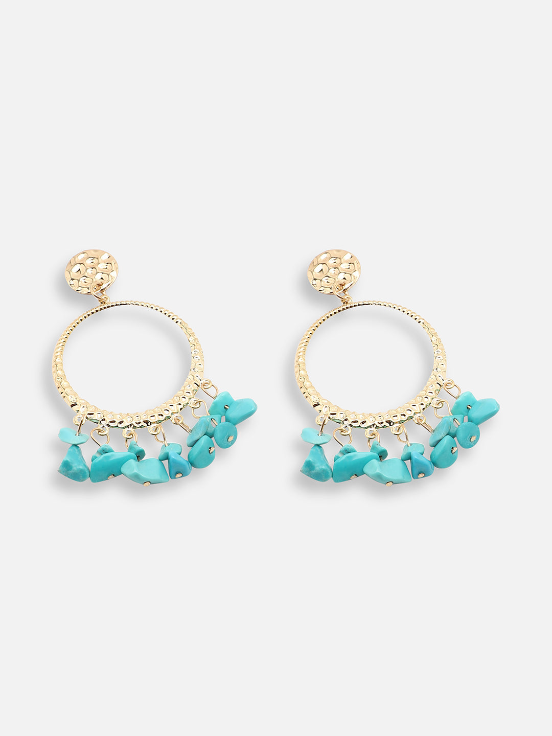 GOLD PLATED PARTY DESIGNER STONE DROP EARRING FOR WOMEN