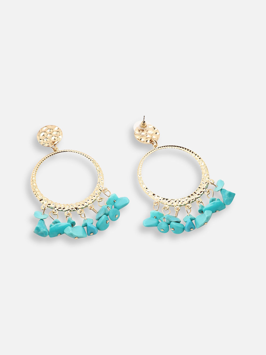 GOLD PLATED PARTY DESIGNER STONE DROP EARRING FOR WOMEN