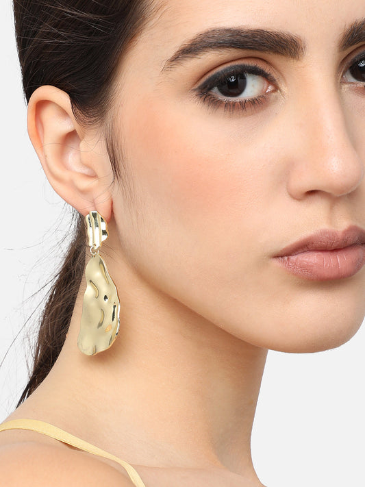 Gold Plated Party Designer Stone Drop Earring For Women