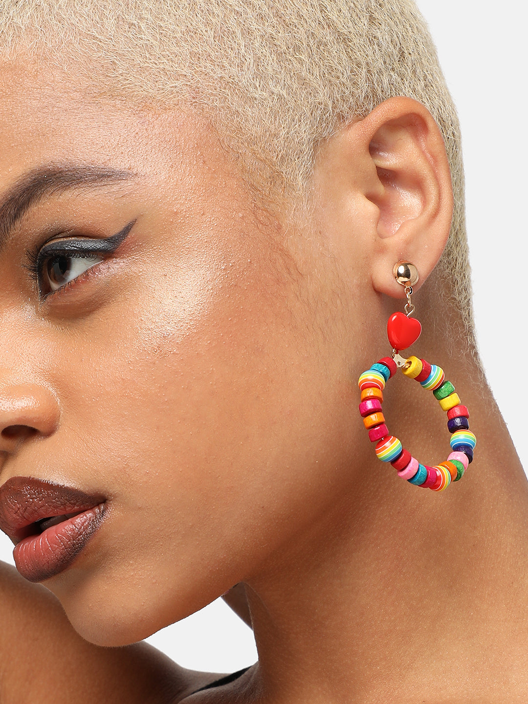 GOLD PLATED PARTY DESIGNER STONE DROP EARRING FOR WOMEN