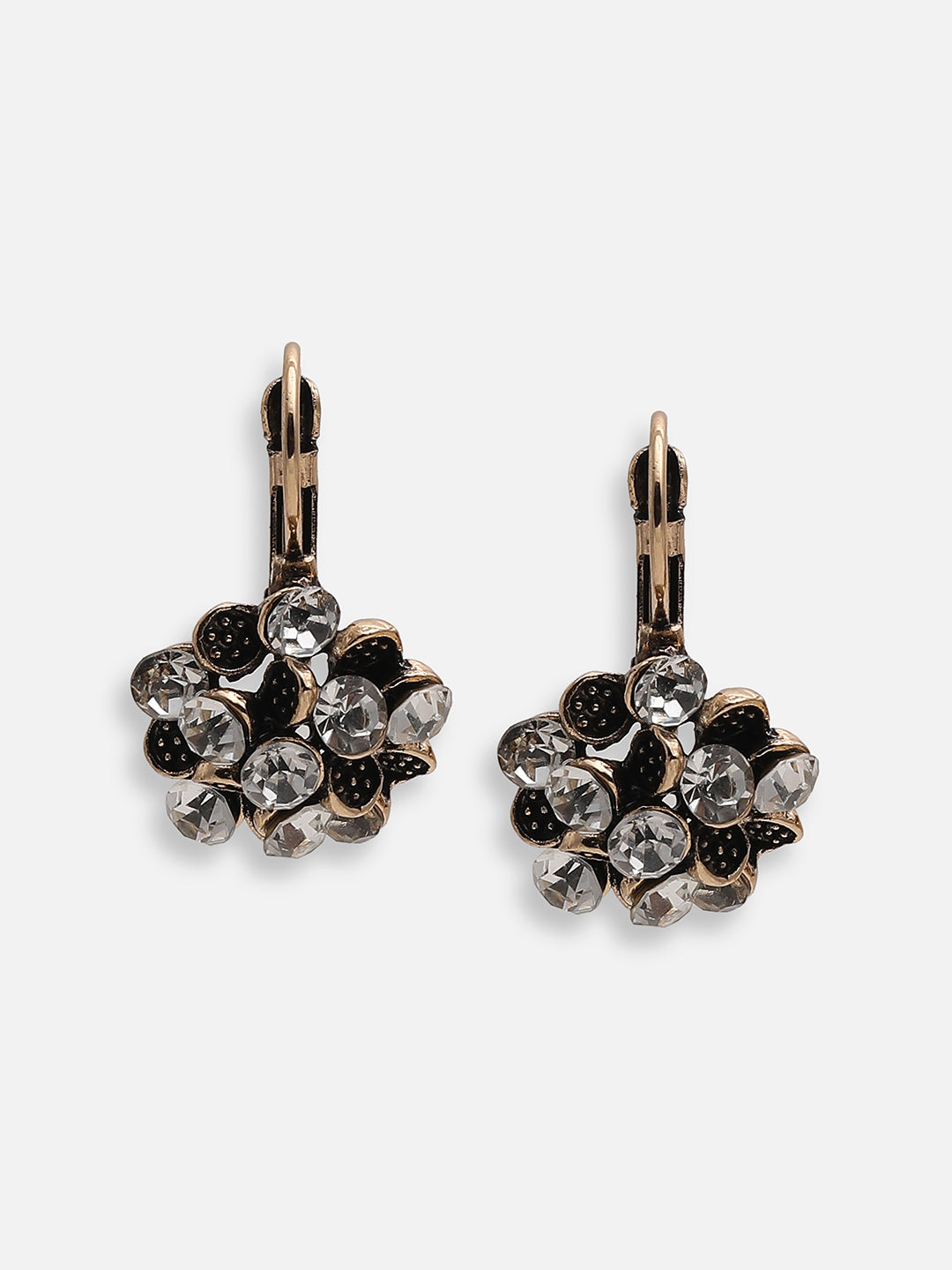 GOLD PLATED PARTY DESIGNER STONE DROP EARRING FOR WOMEN