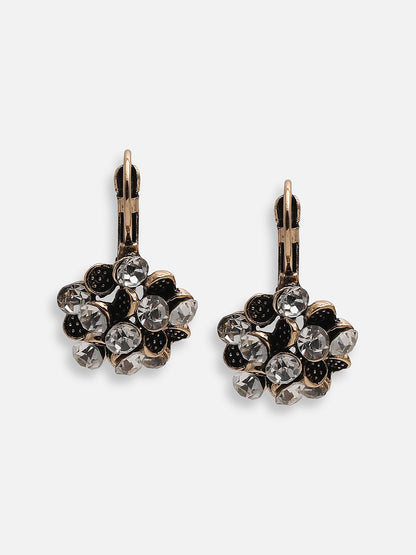 GOLD PLATED PARTY DESIGNER STONE DROP EARRING FOR WOMEN