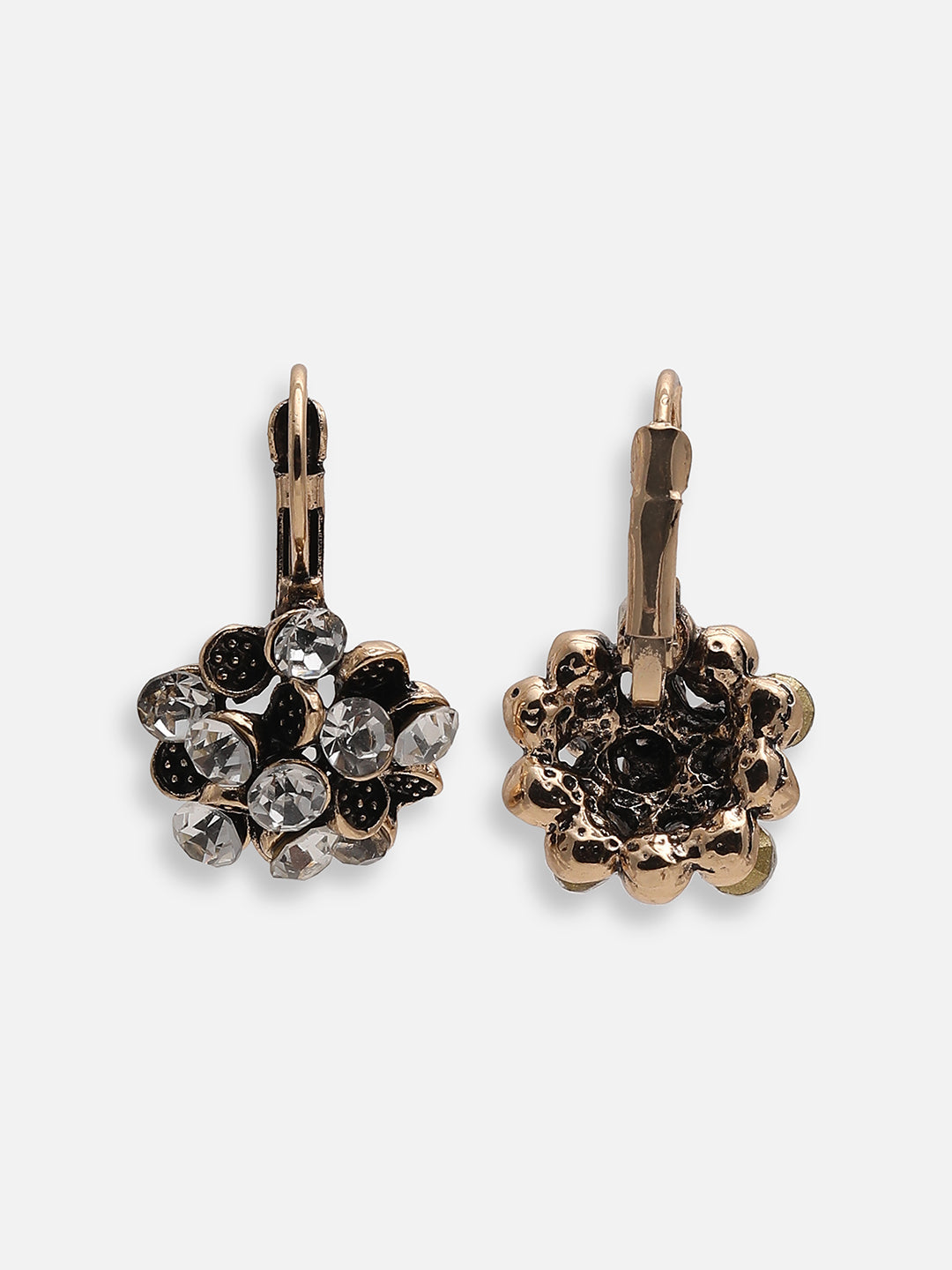 GOLD PLATED PARTY DESIGNER STONE DROP EARRING FOR WOMEN