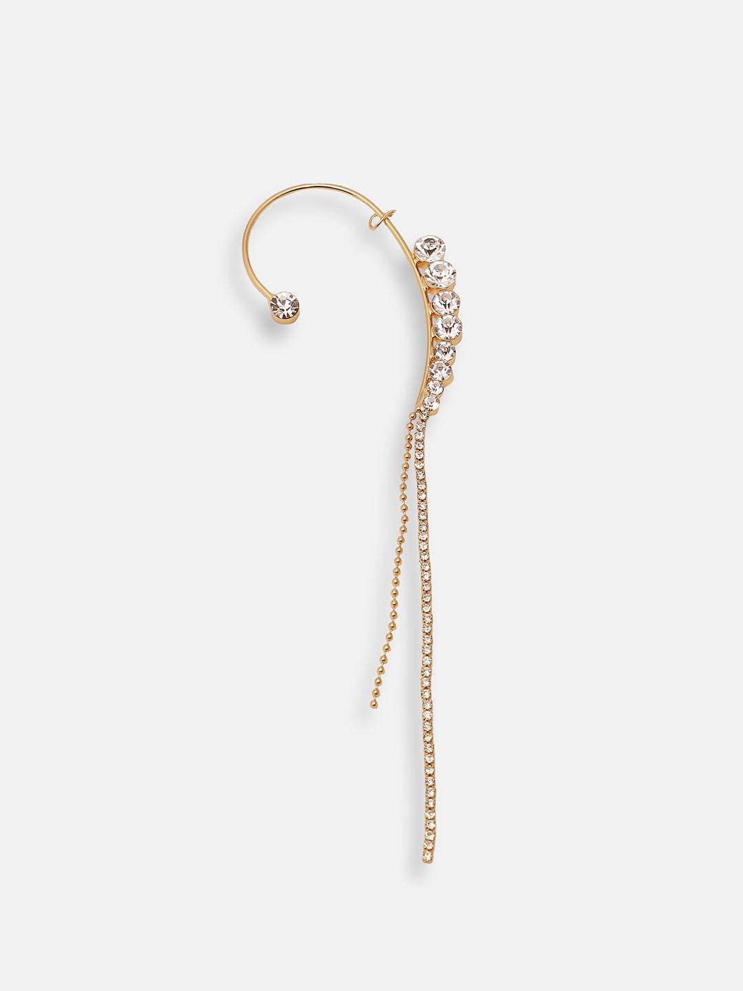 GOLD PLATED PARTY DESIGNER STONE EAR CUFF FOR WOMEN