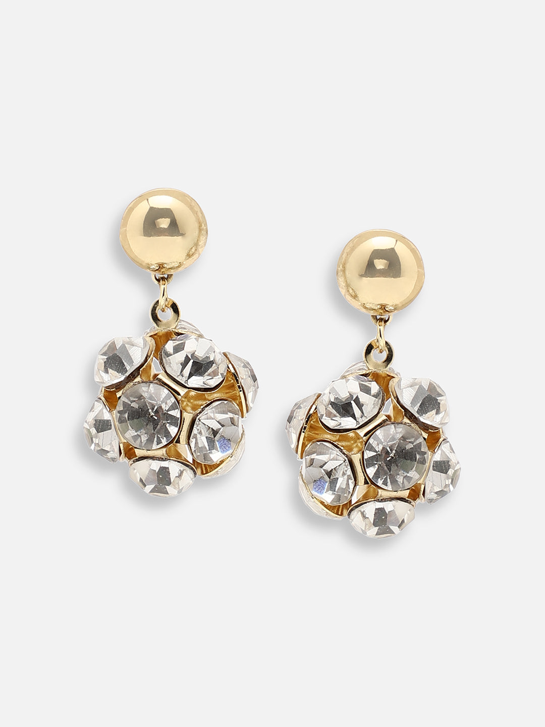 GOLD PLATED PARTY DESIGNER STONE DROP EARRING FOR WOMEN