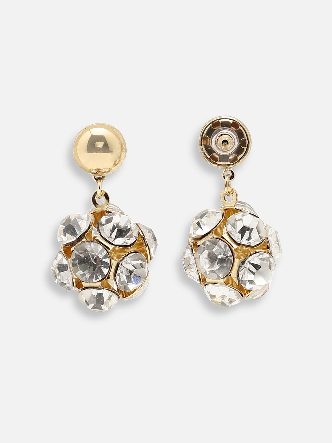 GOLD PLATED PARTY DESIGNER STONE DROP EARRING FOR WOMEN