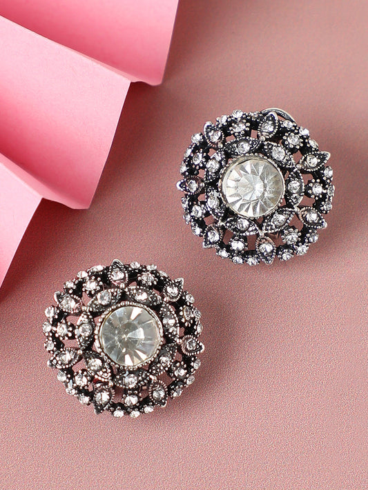 GOLD PLATED PARTY DESIGNER STONE DROP EARRING FOR WOMEN