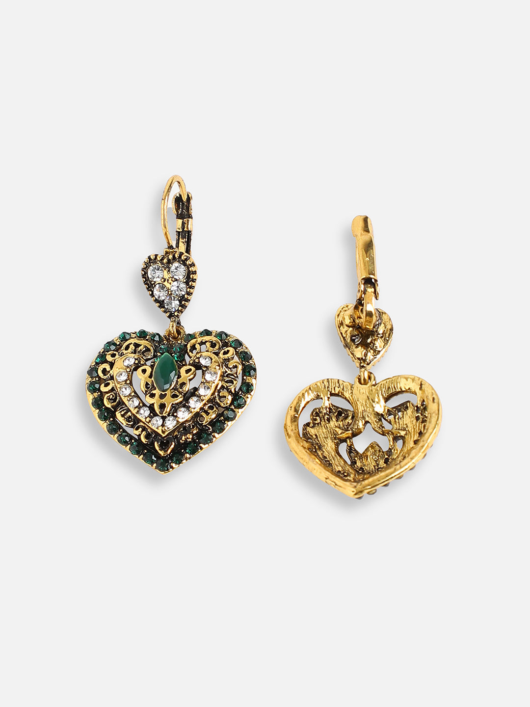 GOLD PLATED PARTY DESIGNER STONE DROP EARRING FOR WOMEN