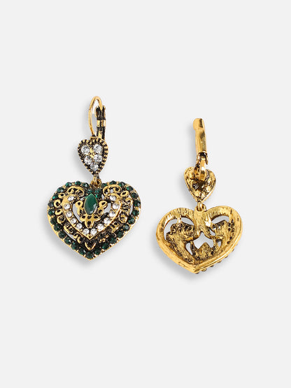 GOLD PLATED PARTY DESIGNER STONE DROP EARRING FOR WOMEN