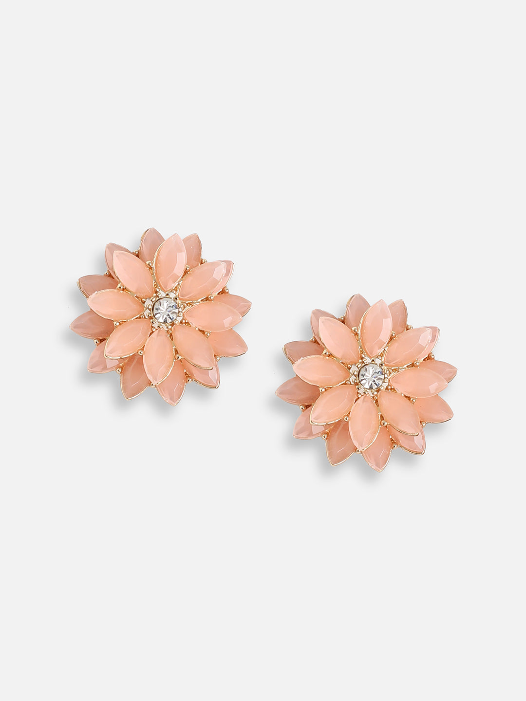 GOLD PLATED PARTY DESIGNER STONE STUD FOR WOMEN