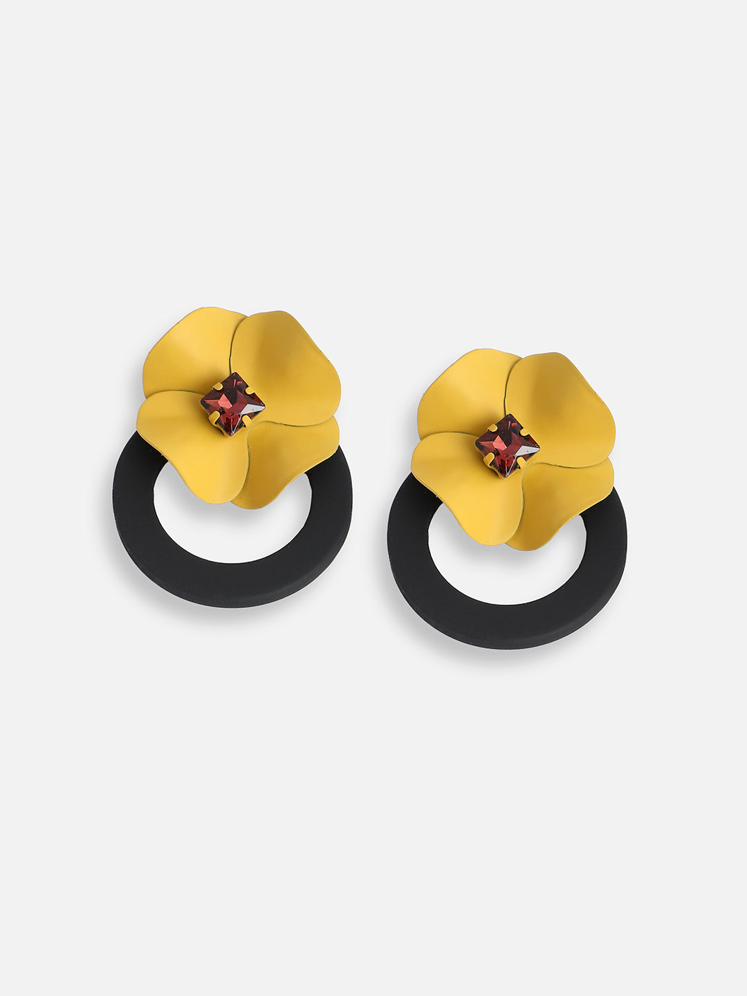 GOLD PLATED PARTY DESIGNER STONE DROP EARRING FOR WOMEN