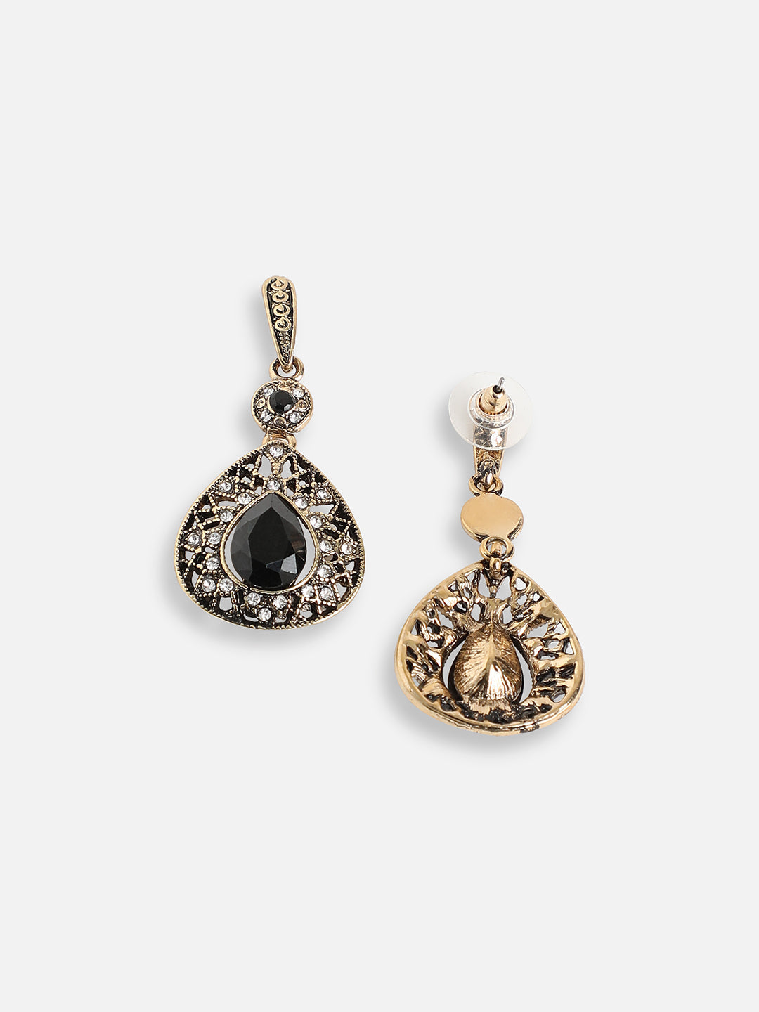 GOLD PLATED PARTY DESIGNER STONE DROP EARRING FOR WOMEN