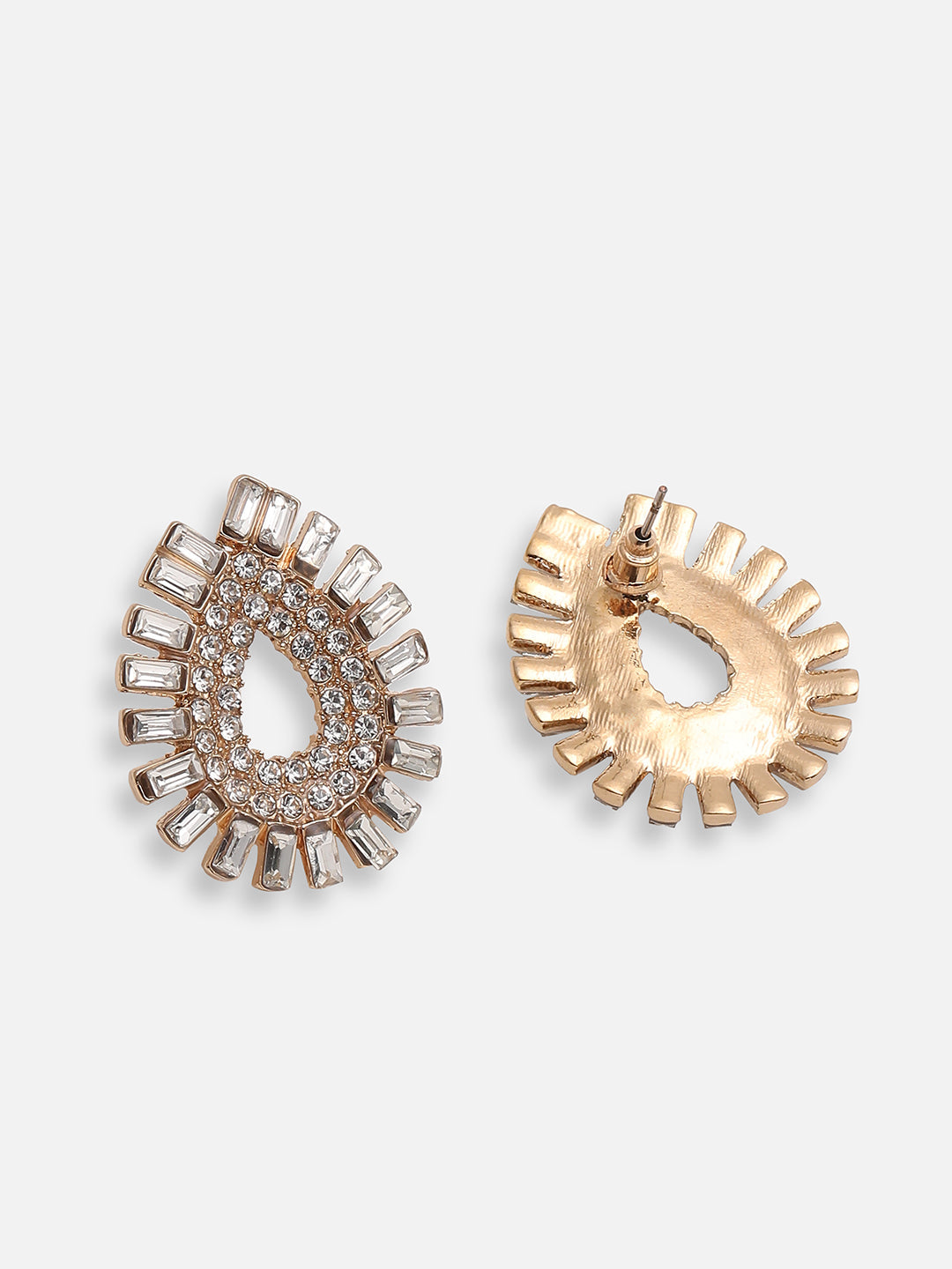 GOLD PLATED PARTY DESIGNER STONE STUD FOR WOMEN