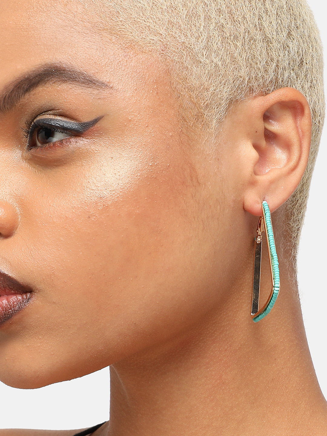 GOLD PLATED PARTY DESIGNER HOOP EARRING FOR WOMEN