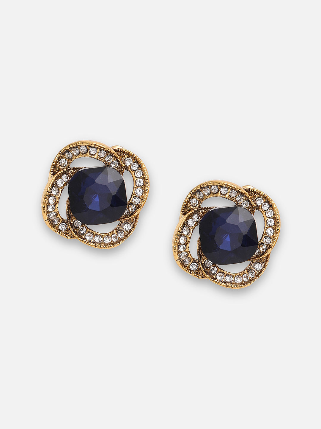 GOLD PLATED PARTY DESIGNER STONE STUD FOR WOMEN
