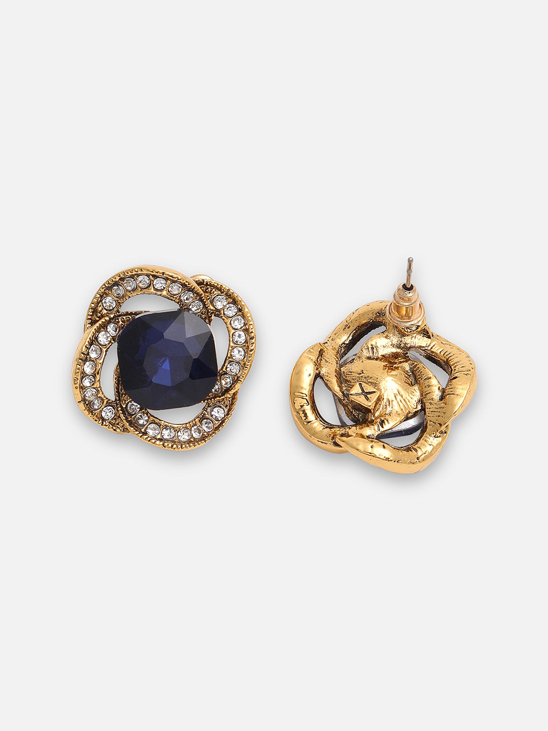 GOLD PLATED PARTY DESIGNER STONE STUD FOR WOMEN