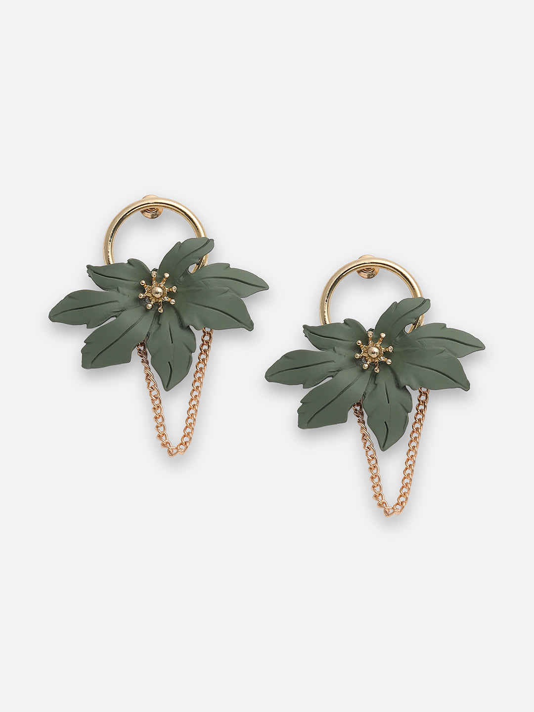 GOLD PLATED PARTY DESIGNER STONE DROP EARRING FOR WOMEN