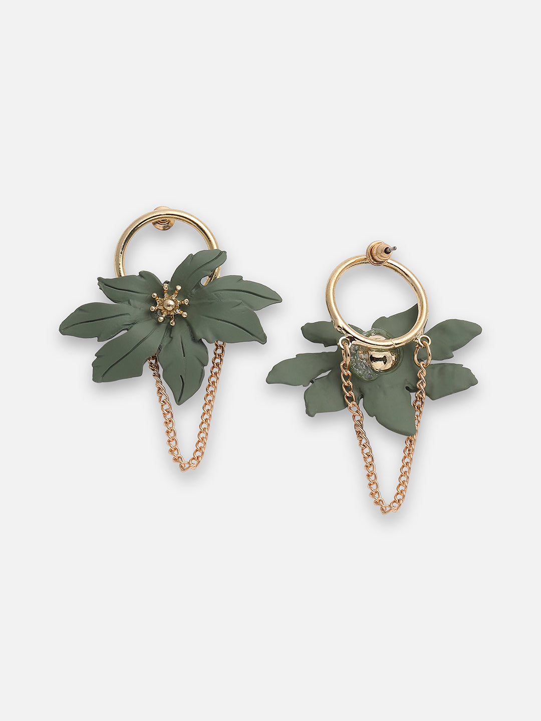 GOLD PLATED PARTY DESIGNER STONE DROP EARRING FOR WOMEN