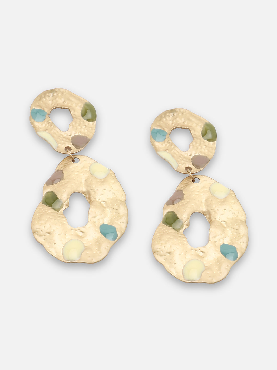 GOLD PLATED PARTY DESIGNER STONE DROP EARRING FOR WOMEN