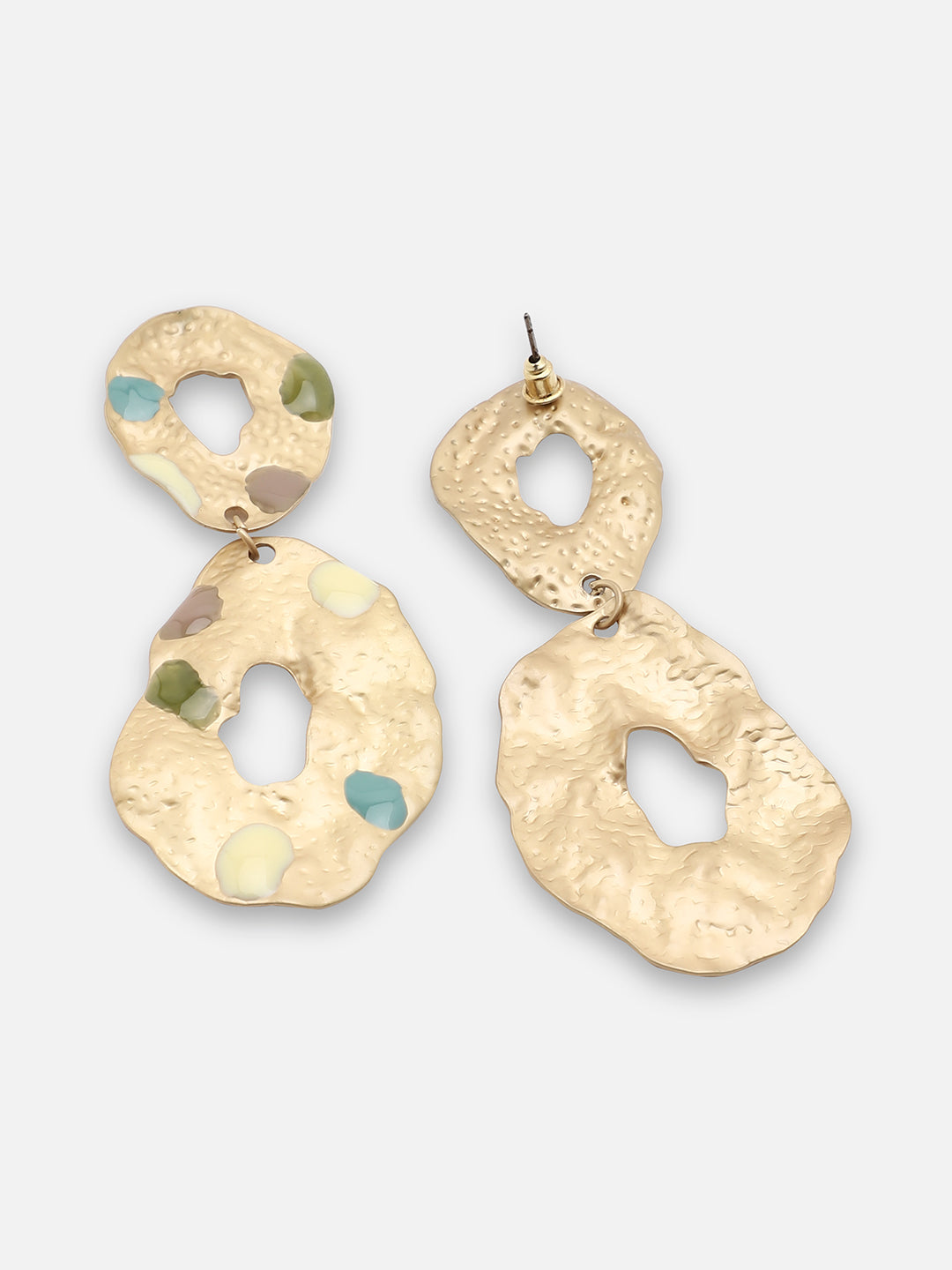 GOLD PLATED PARTY DESIGNER STONE DROP EARRING FOR WOMEN