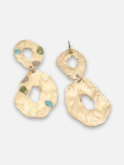 GOLD PLATED PARTY DESIGNER STONE DROP EARRING FOR WOMEN