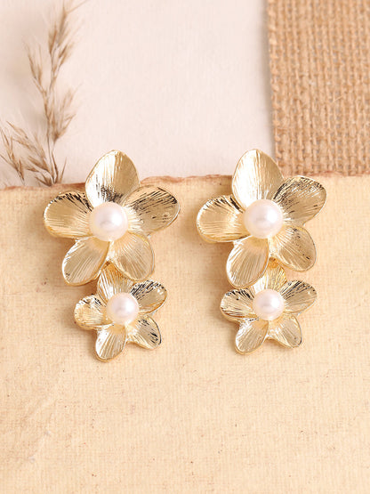 GOLD PLATED PARTY DESIGNER STONE DROP EARRING FOR WOMEN