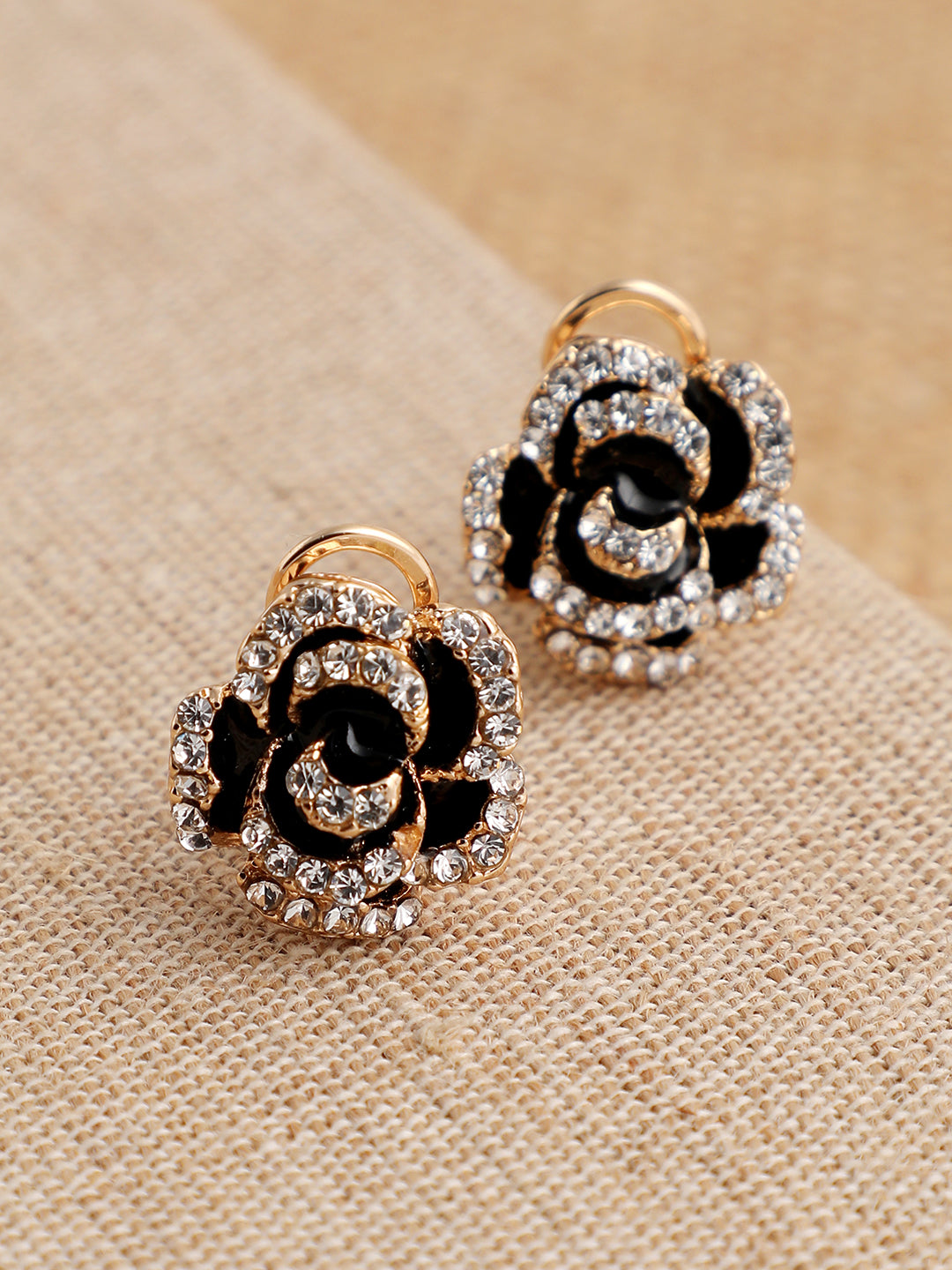 GOLD PLATED PARTY DESIGNER STONE STUD FOR WOMEN