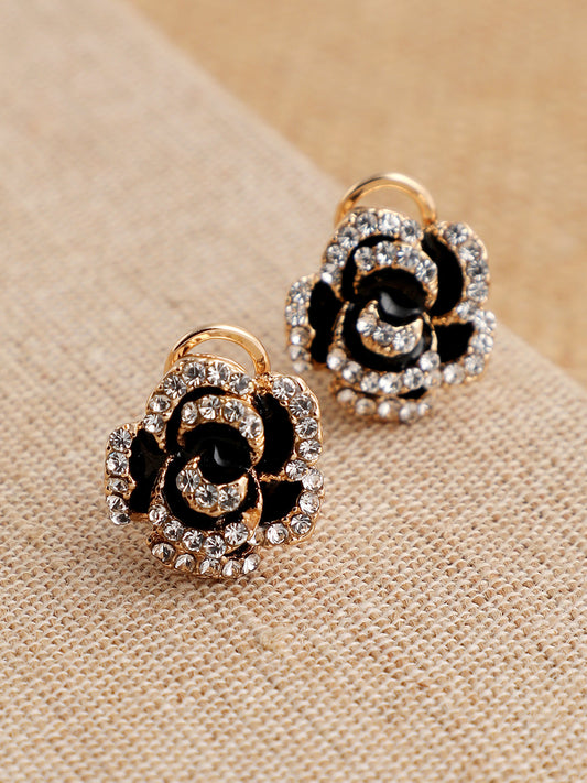 GOLD PLATED PARTY DESIGNER STONE STUD FOR WOMEN