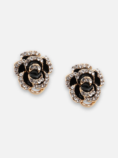 GOLD PLATED PARTY DESIGNER STONE STUD FOR WOMEN