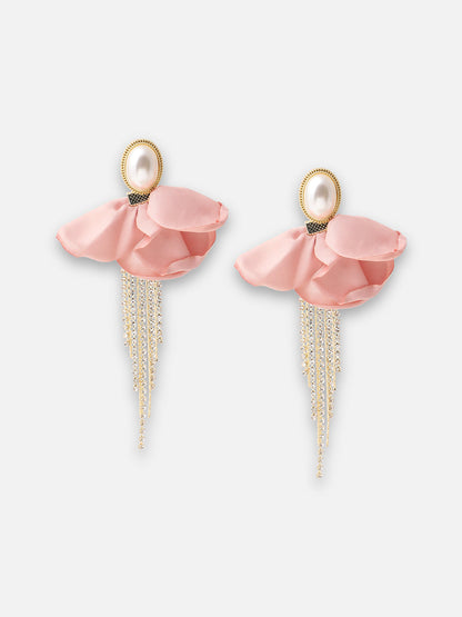GOLD PLATED PARTY DESIGNER STONE DROP EARRING FOR WOMEN