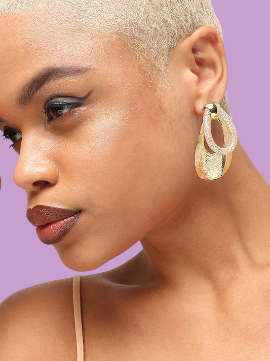 GOLD PLATED PARTY DESIGNER DROP EARRING FOR WOMEN