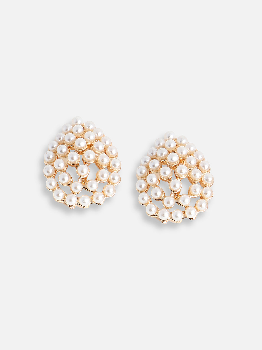 GOLD PLATED PARTY PEARLS STUD FOR WOMEN