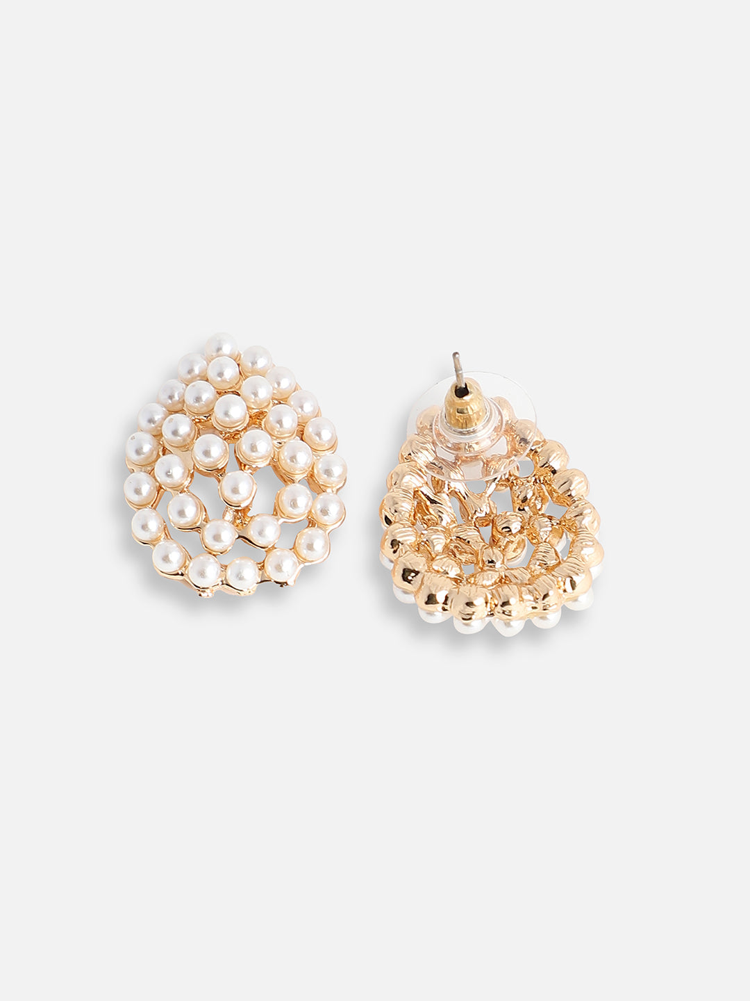 GOLD PLATED PARTY PEARLS STUD FOR WOMEN