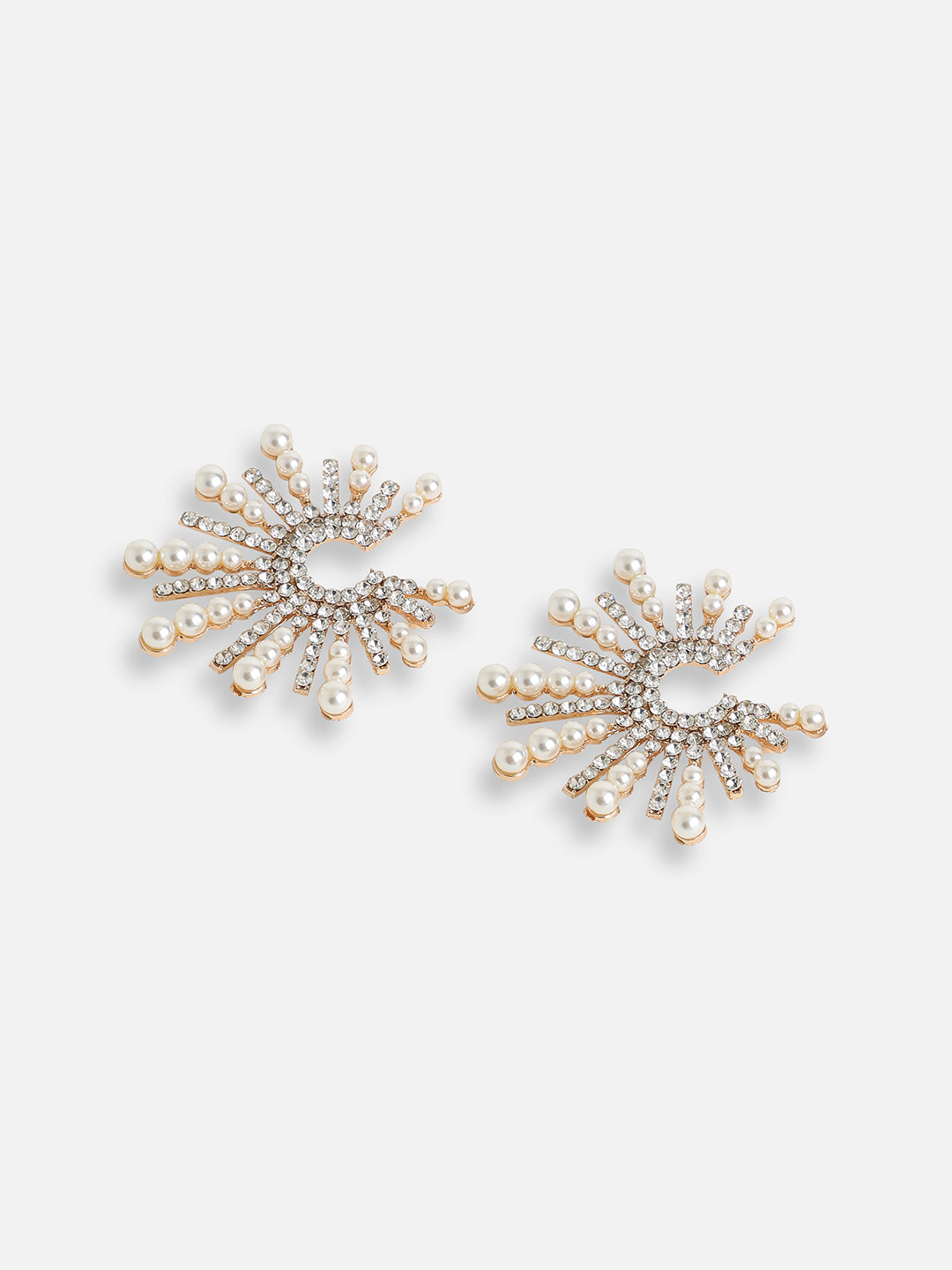 GOLD PLATED PARTY DESIGNER STONE STUD FOR WOMEN