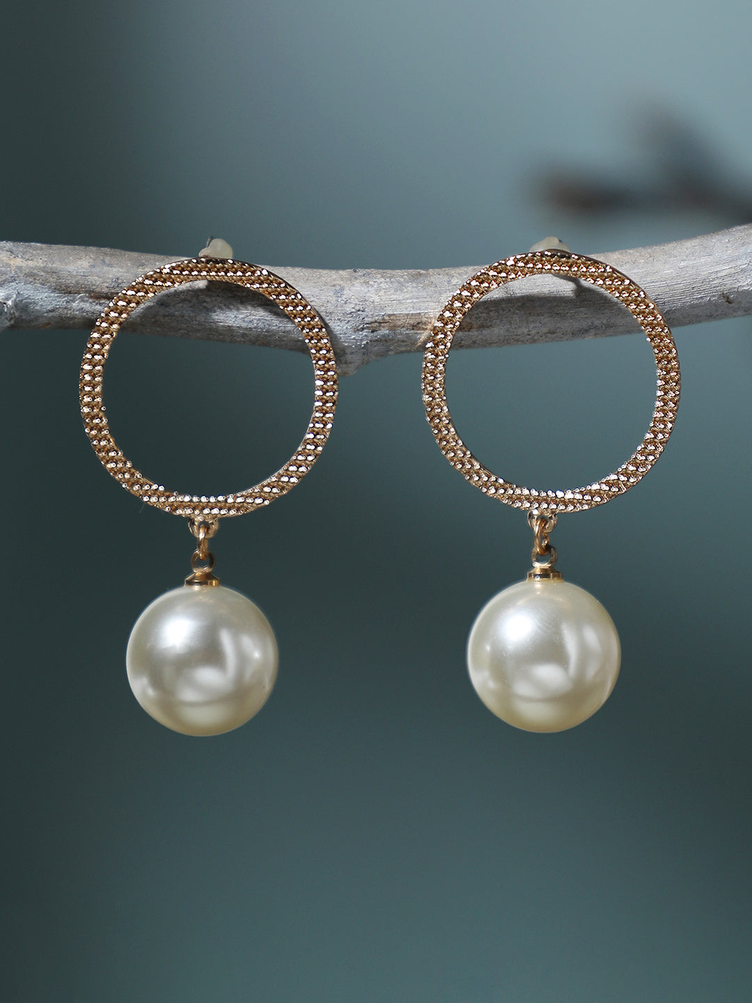 GOLD PLATED PARTY DESIGNER STONE DROP EARRING FOR WOMEN