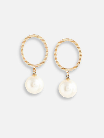 GOLD PLATED PARTY DESIGNER STONE DROP EARRING FOR WOMEN