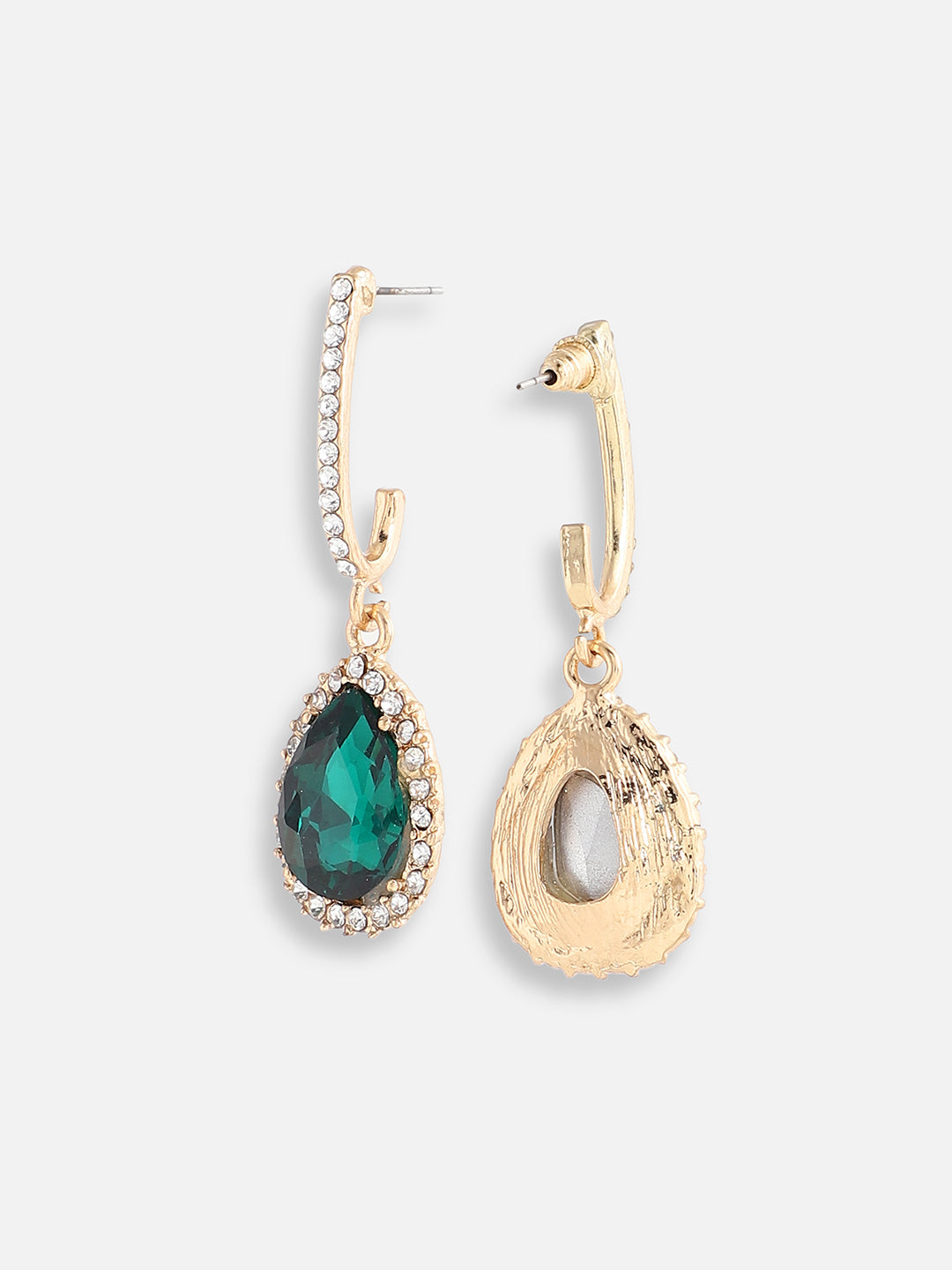 GOLD PLATED PARTY DESIGNER STONE DROP EARRING FOR WOMEN
