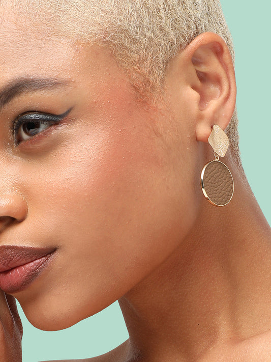 GOLD PLATED PARTY DESIGNER STONE DROP EARRING FOR WOMEN
