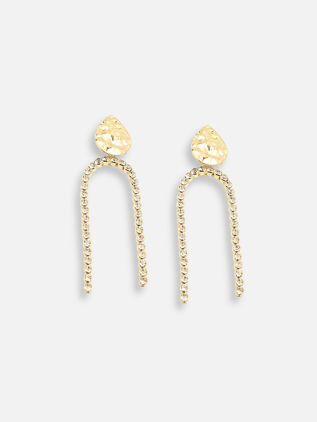 GOLD PLATED PARTY DESIGNER STONE DROP EARRING FOR WOMEN