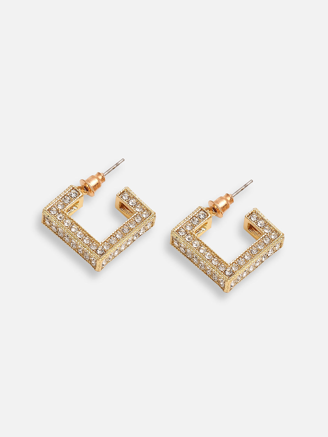 GOLD PLATED PARTY DESIGNER STONE DROP EARRING FOR WOMEN