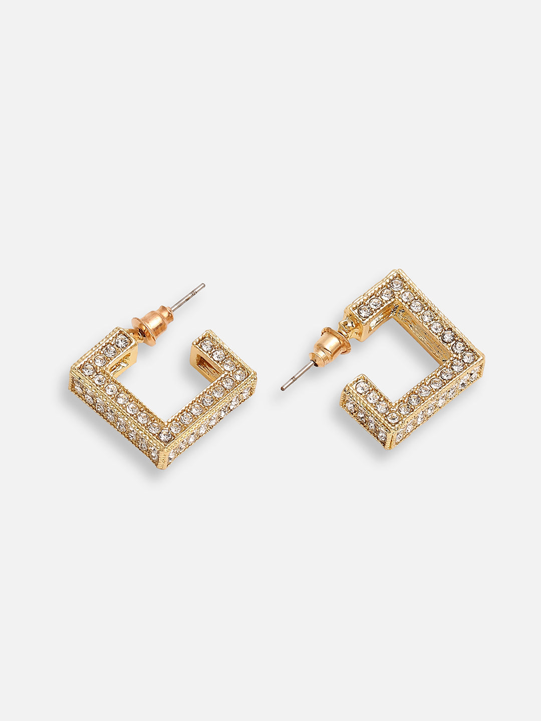 GOLD PLATED PARTY DESIGNER STONE DROP EARRING FOR WOMEN