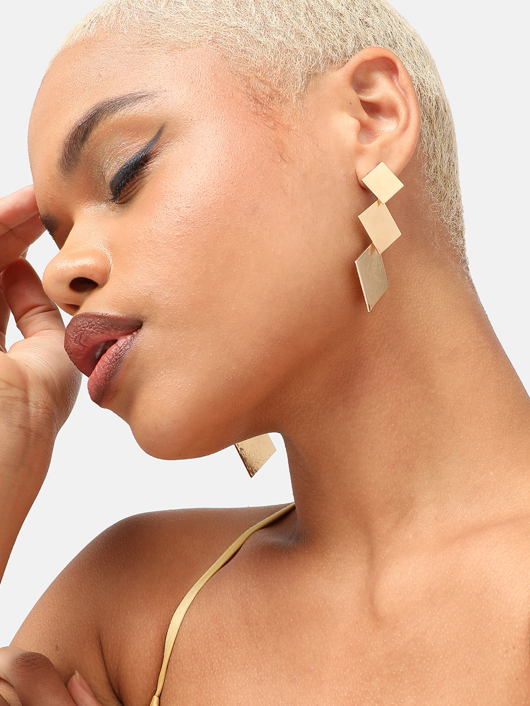 GOLD PLATED PARTY DESIGNER DROP EARRING FOR WOMEN