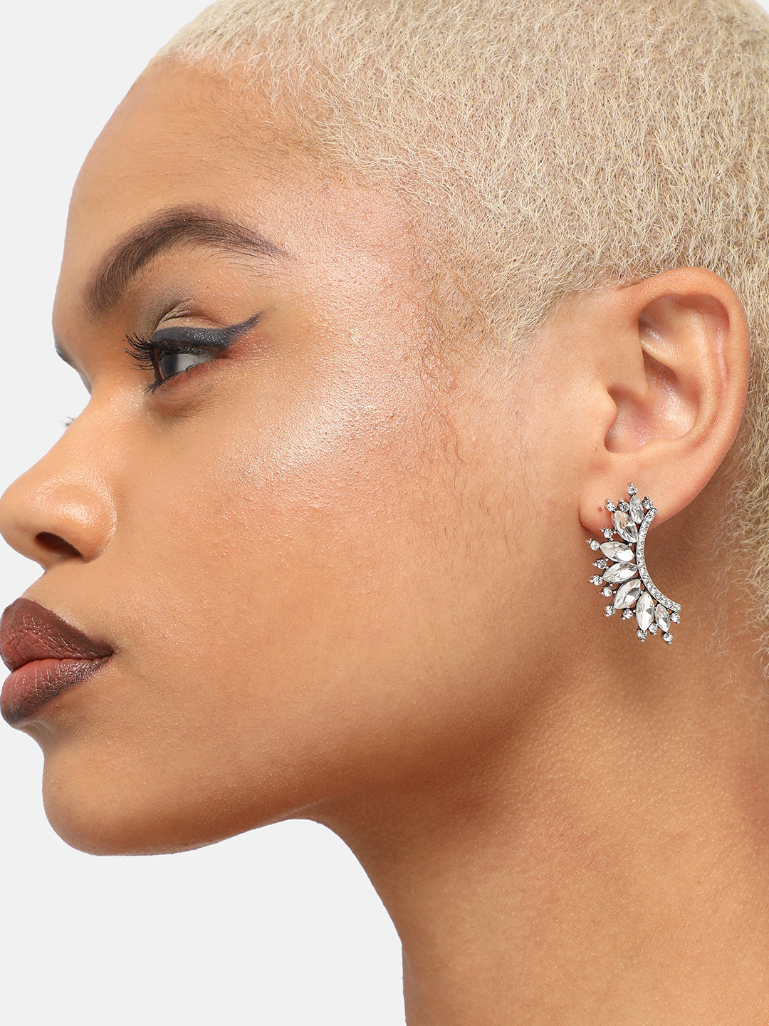 GOLD PLATED PARTY DESIGNER STONE EAR CUFF FOR WOMEN