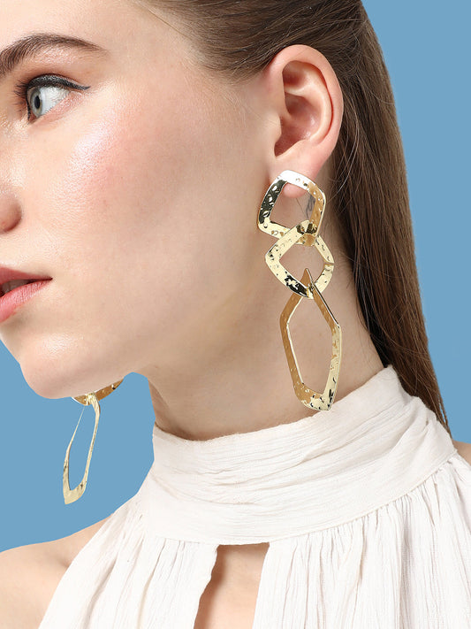 GOLD PLATED PARTY PEARLS DROP EARRING FOR WOMEN