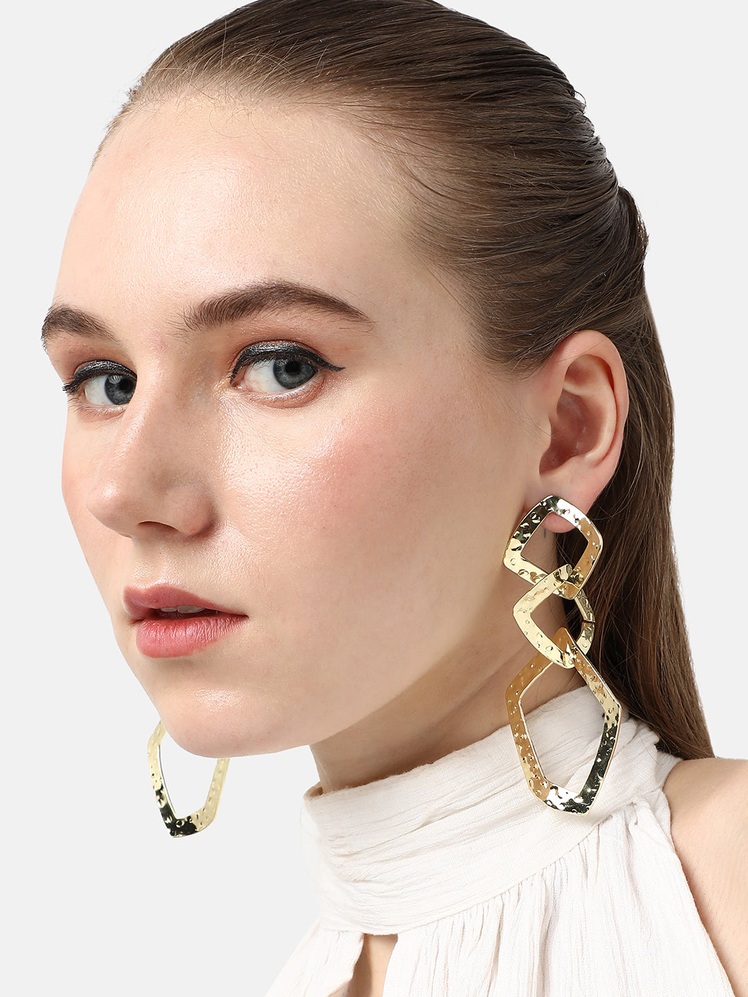 GOLD PLATED PARTY PEARLS DROP EARRING FOR WOMEN