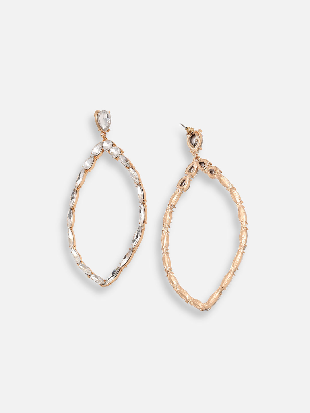 GOLD PLATED PARTY DESIGNER STONE DROP EARRING FOR WOMEN