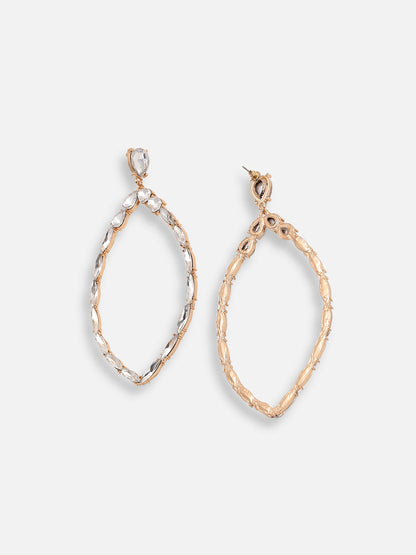 GOLD PLATED PARTY DESIGNER STONE DROP EARRING FOR WOMEN